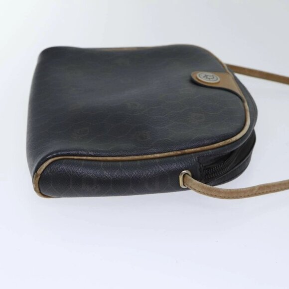 Christian Dior Honeycomb Canvas Shoulder Bag PVC Leather Black Auth 90814 - Picture 6 of 16